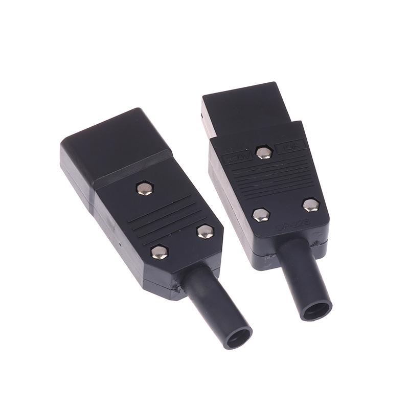16A 250V Negru Iec Conector Mufă Cablu Drept C13 C14 Mufă Mamă Tată Conector de Alimentare Reconfigurabil Soclu AC cu 3 Pini