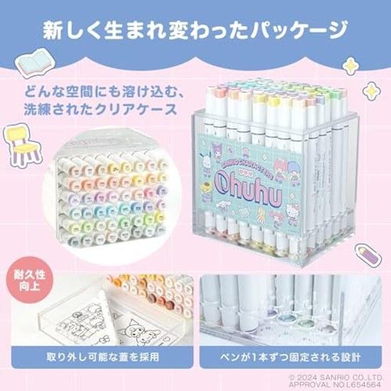 Ohuhu illustration markers brushbold 48 colors pastel light Sanrio collaboration characters professional use marker pen alcohol-based blender included