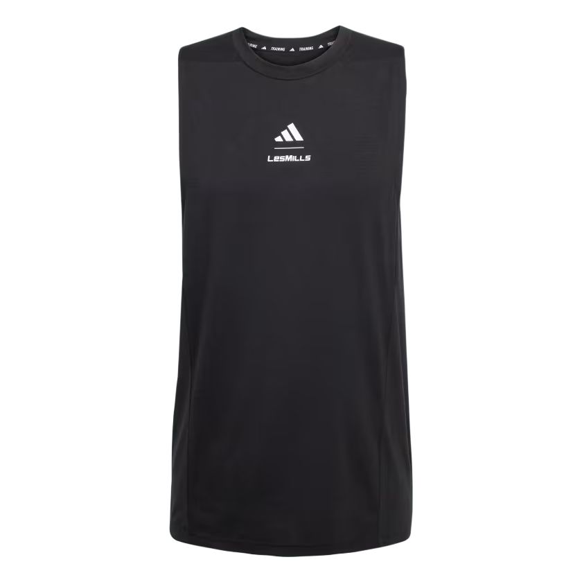 

Adidas Les Mills Climacool Logo Slim Fit Breathable Round Neck Tank Top Men Tops Black JJ1435 L
