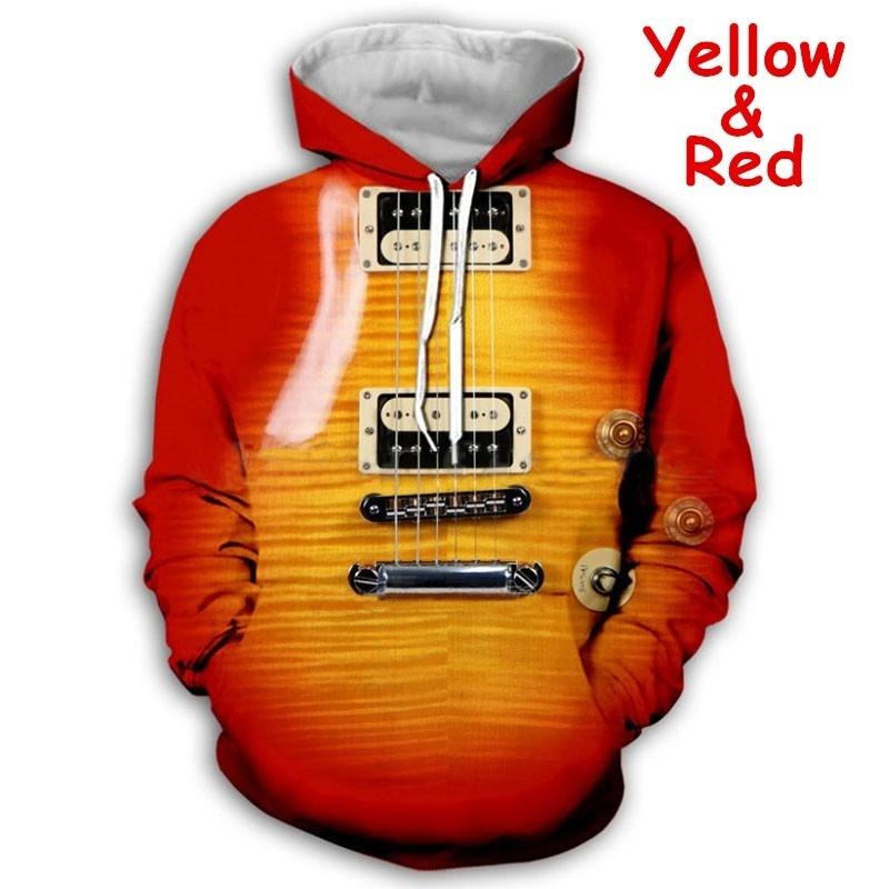 

Зимовий чоловічий/жіночий крутий худі з 3D-принтом Музичний інструмент Худі з гітарою Худі з вуличним роком XS-5XL 6XL