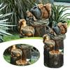 Squirrel Duck Water Solar Garden Ornament Resin Patio Fountain Garden Design Garden Simulation Decoration