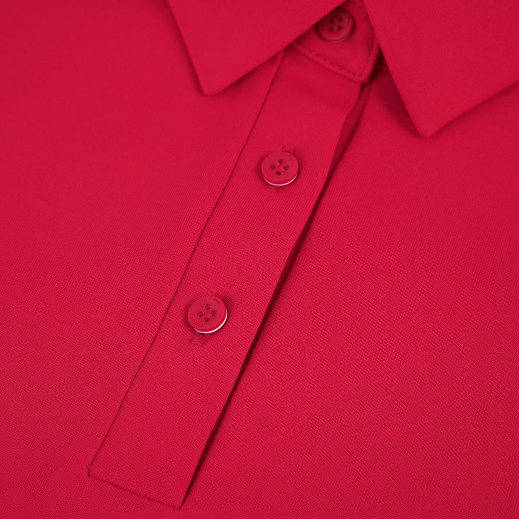 Li Ning Comfortable Breathable Polo Shirt Women Tops Bull-Red APLW242-6