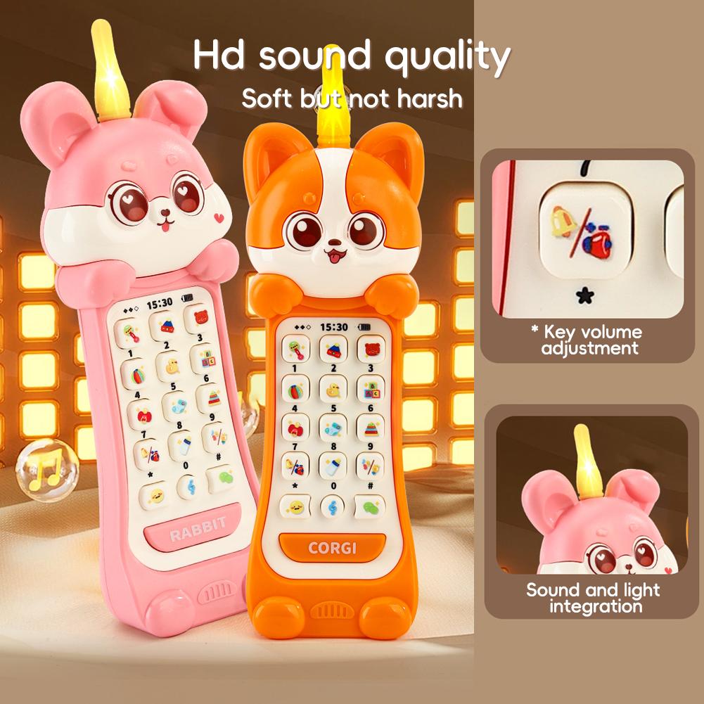Baby Phone Toy Music Sound Telephone Sleeping Toys With Teether Simulation Phone Kids Infant Early Educational Toy Kids Gifts