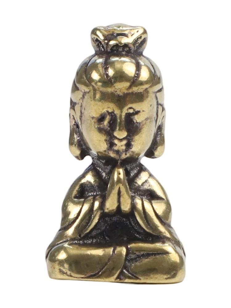 

Small Brass Buddha Ornaments Guanyin Bodhisattva Mini Statue Chinese Decoration