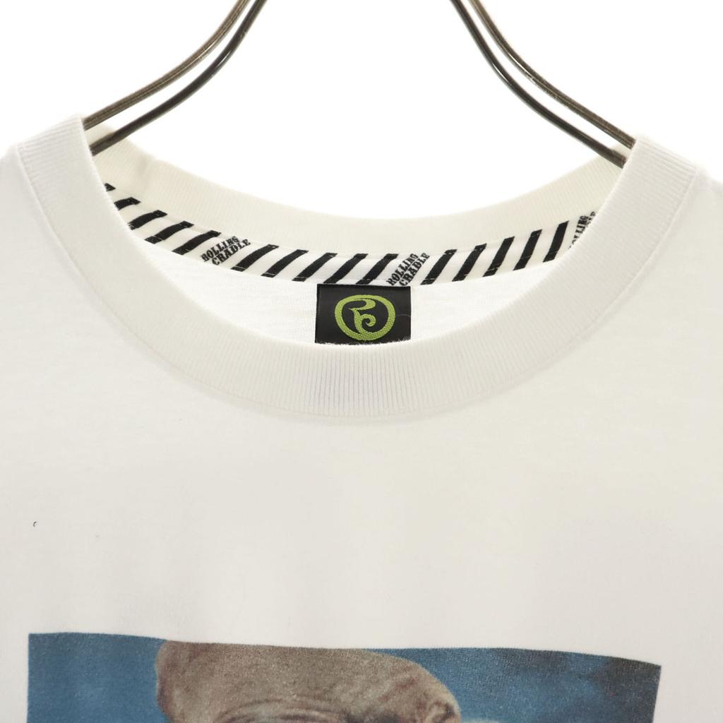 ROLLING CRADLE ET Print Kurzarm T-Shirt S weiß Herren Gebraucht