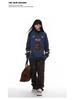 2025 Autumn/Winter Unisex V-Neck Retro Badge Embroidery Sweatshirt