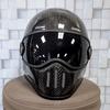 Motorcycle Cafe Racer Helmet Full Face Helmet For Man Women Vintage 3K Carbon Fiber Pattern Casque Moto Four Seasons