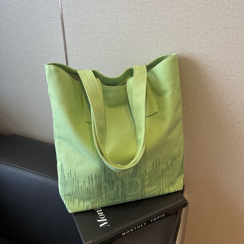 

Bag Female Canvas Student Class Ins Easiest for Match Embroider Green