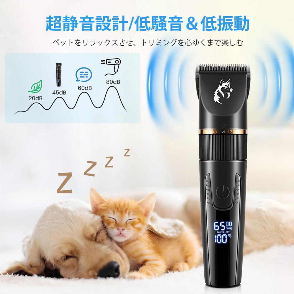 Caseeto Pet Elektrische Haarschneidemaschine für Hunde und Selbst Professionell 5 Stufen Trimmhöhe 2 Geschwindigkeitsstufen 4 Waschbar Ausgezeichnete LED Abnehmbare Hundehaare