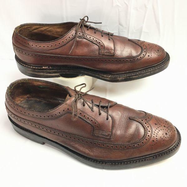 

1987 Vintage FLORSHEIM Kenmoor Wingtip Business Shoes Brown Size 10E / 27.5-28.0cm Men s