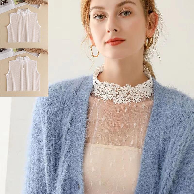 Women's Lace Floral False Faux Collar Stylish Shirt Fake Collar Half Shirt Detachable Collar