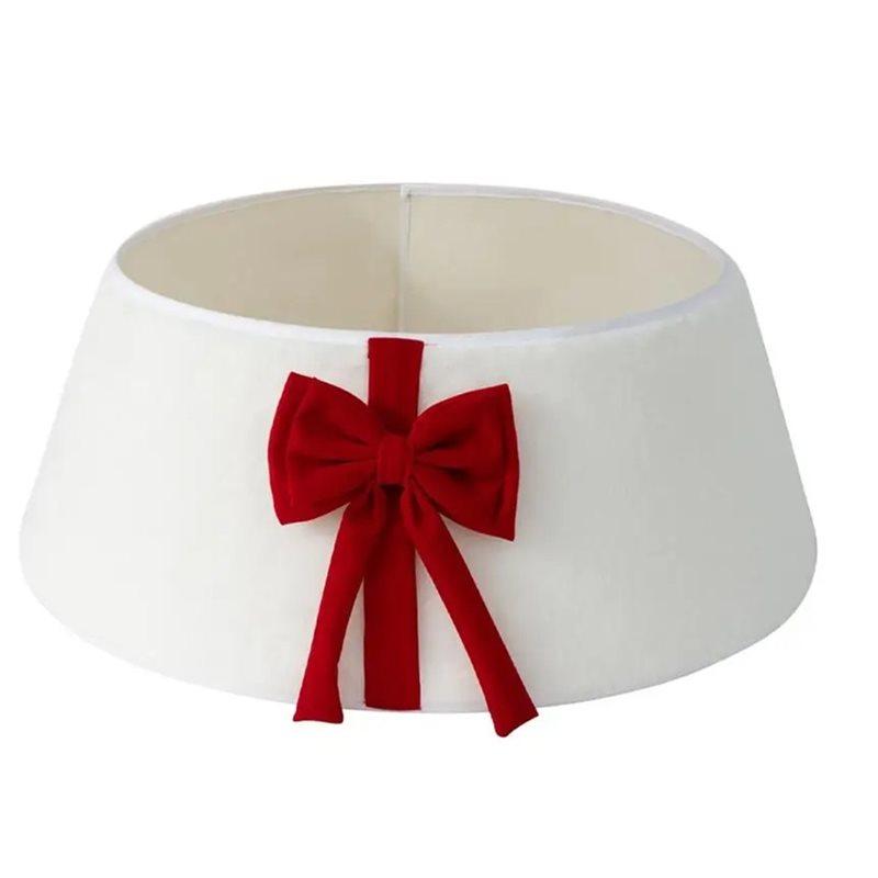 

Christmas Tree Stand Skirt Reusable Plush With Bowknot-Tree Skirt Holiday Decoration For Indoor/Outdoor A білий
