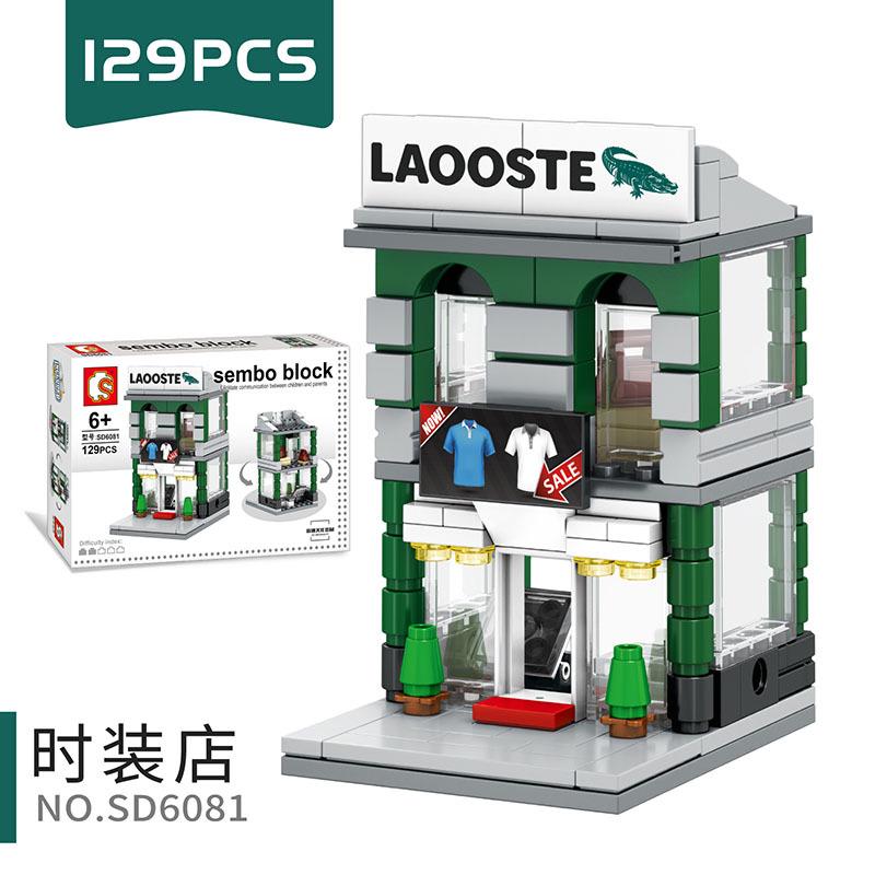European City Series Street View European Architecture Shop Shopping Scene Puzzle Assembled Building Block Toys  Playsets Children's Gift Presents