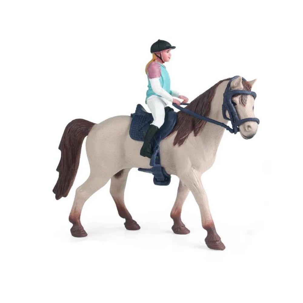 Equestrian Rider Rider and Horse Figurine Simulation Farm Animal Model  Home Decoration