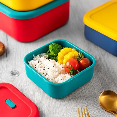 Silikon Bento Box Auslaufsicherer Lunchbehälter BPA-frei Wiederverwendbare Lebensmittelaufbewahrungsbehälter 400 ml Fassungsvermögen Picknick Outdoor Lunchbox