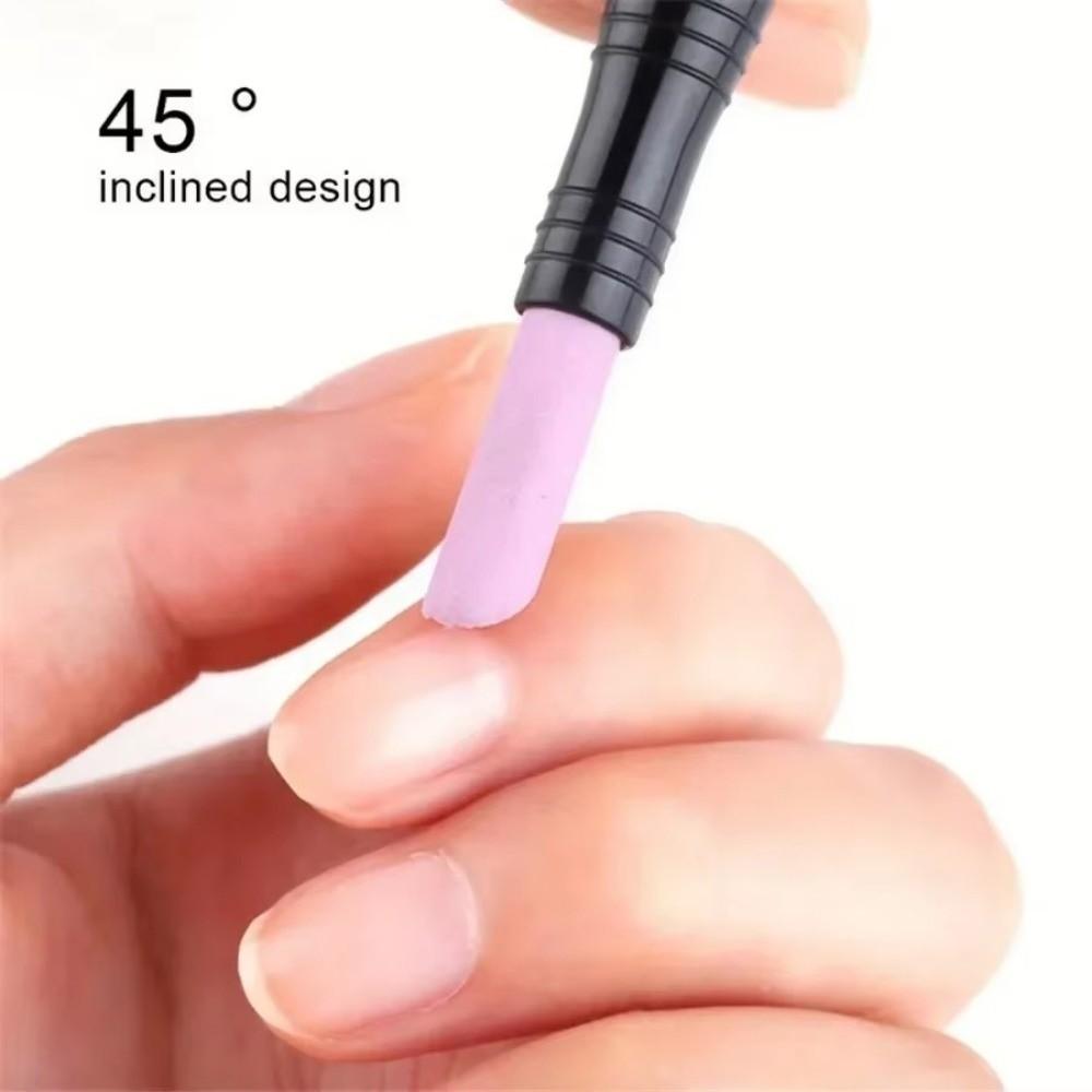 Dual-Ended Nail File Reusable Nail Pusher Pen Portable Quartz Scrub Stick  Nail Care Tool