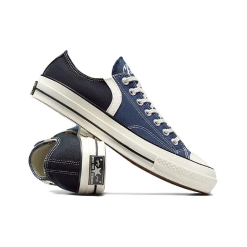 Converse Chuck 70 Canvas Comfortable and Versatile Low-Top Lifestyle Casual Shoes Unisex Blue Black & White