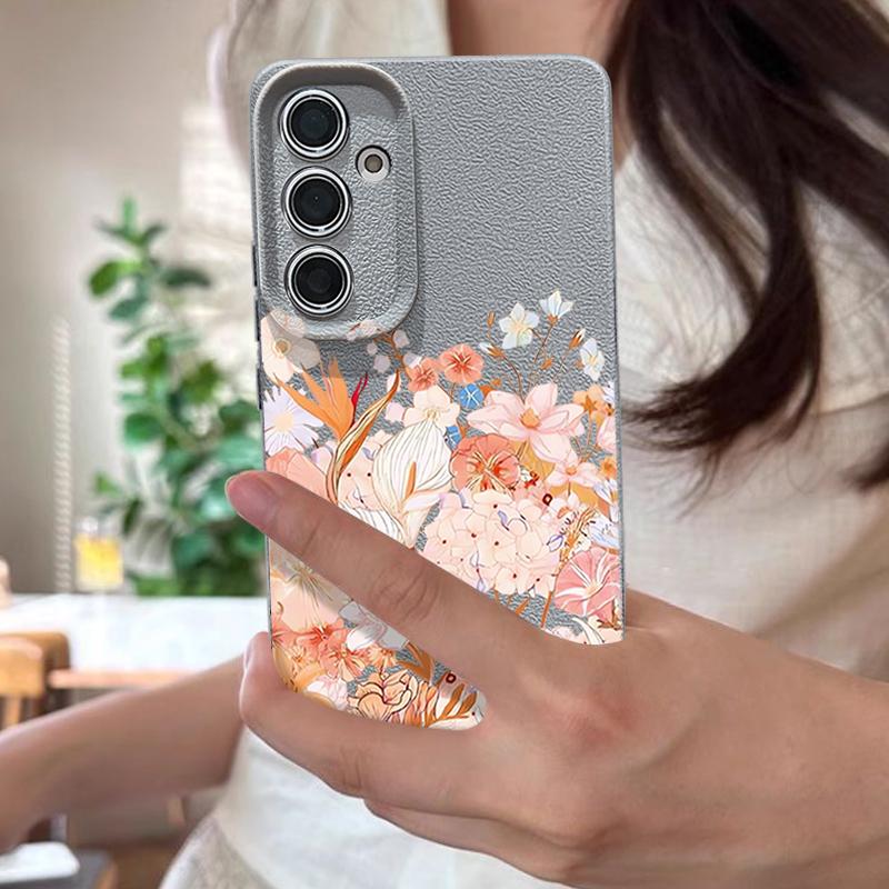 Hydrangea Peony Flower Pattern Case For Samsung Galaxy S26 S25 S24 Ultra S23 S22 S21 FE A54 A15 A35 A55 A16 A26 A36 A56 A17 A37 A57 5G Funda