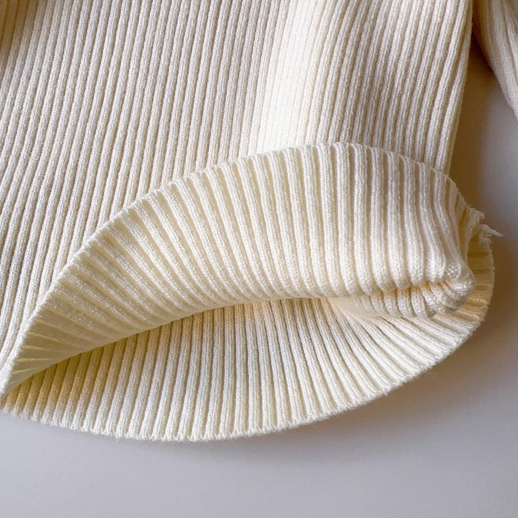 Mädchen Winter Strickpullover mit französischem Rüschenkragen