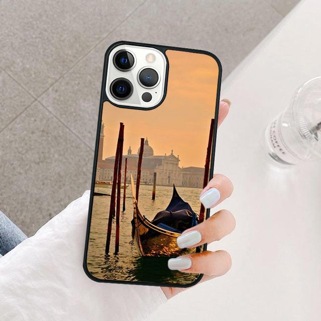 Water City Venice Italy Sunset Phone Case Cover For iPhone 17 Air 15 16 14 13 12 Pro Max 11 Pro Max Plus Coque