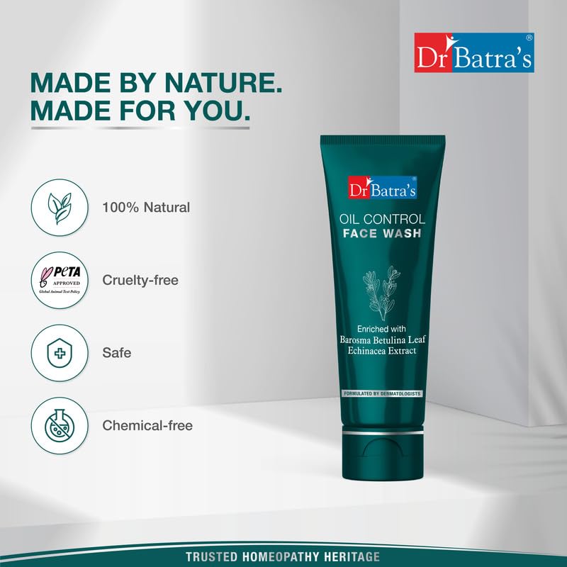 Dr Batra's Oil Control Face Wash Soap Free Lightweight Cleanser For Oily Skin Gentle Daily Use 50 g Pack Of 3