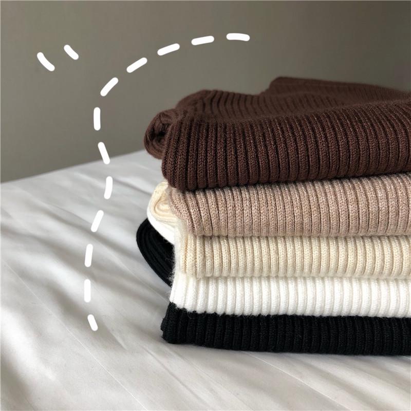 Women's Slim-Fit Knitted Turtleneck Sweater - Long-Sleeved, Solid Color, Warm for Autumn/Winter