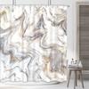 Marble Shower Curtain Grey Gold White Texture Marble Shower Curtain For Bathroom Abstract Pattern Waterproof Fabric With 12 Hook