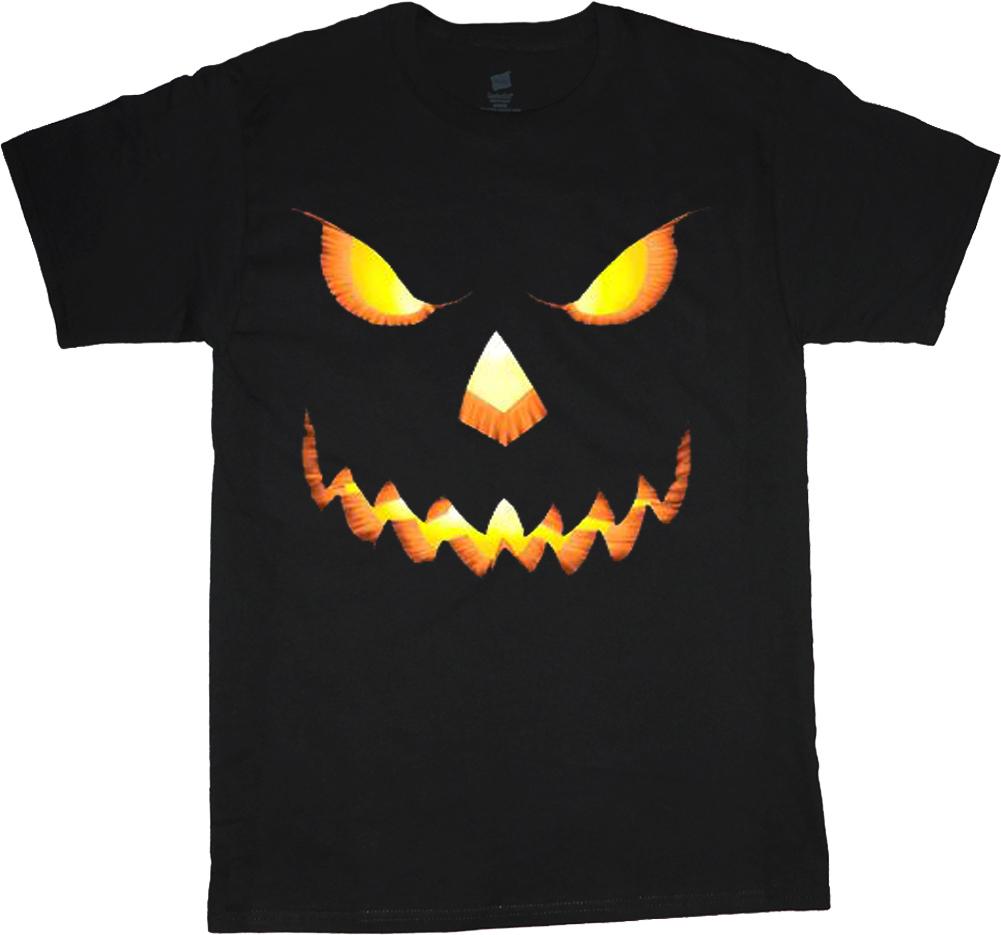 Men s t-shirt Halloween design jack o lantern pumpkin scary tee shirt costume S разноцветный