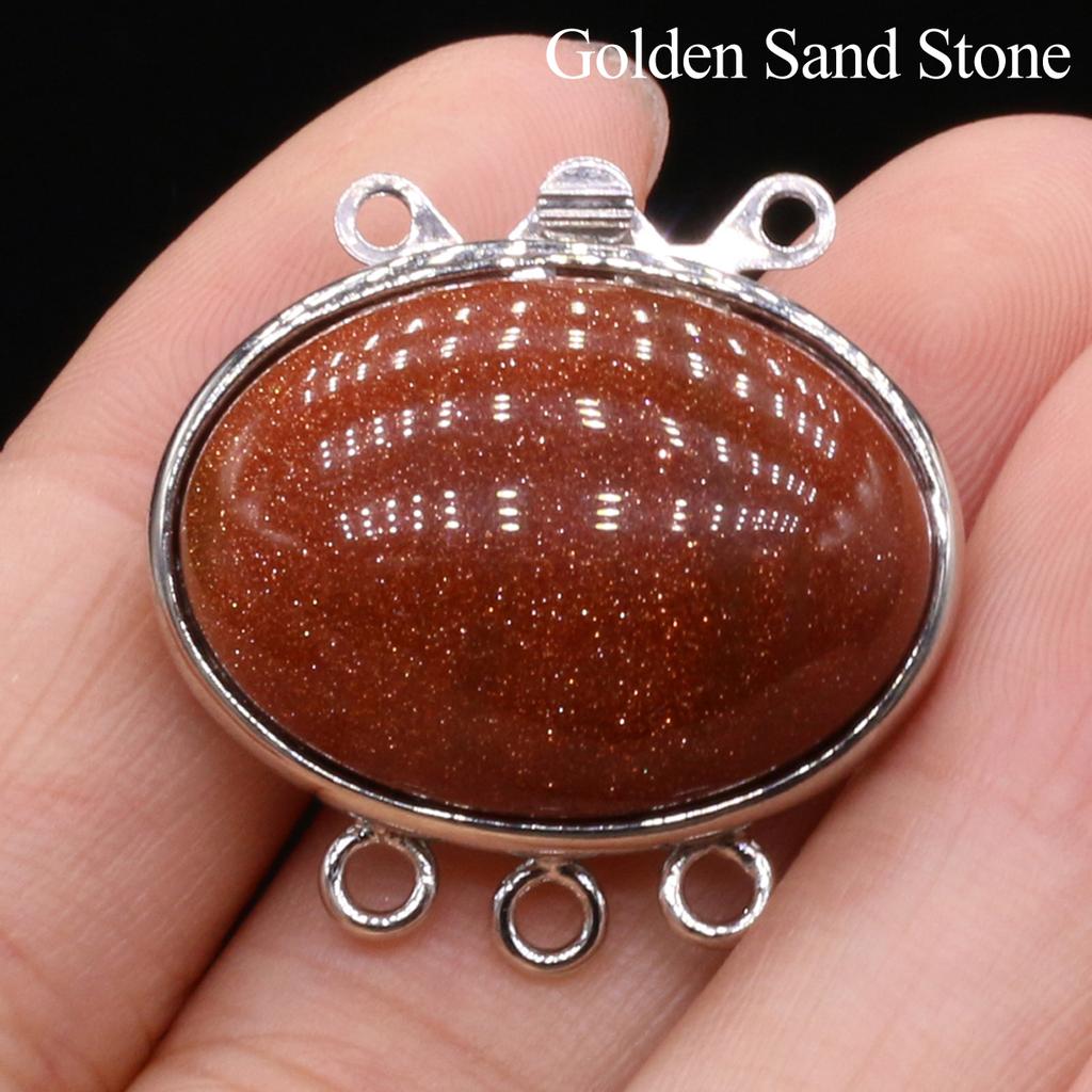 1 szt., Boho Ręcznie Robiony Owalny Wisiorek z Naturalnego Kamienia, Zawieszki-Konektory do DIY Naszyjnika, Bransoletki, Bransoletki na Kostkę, Akcesoria, Tworzenie Biżuterii, Unikalne Prezenty Świąteczne