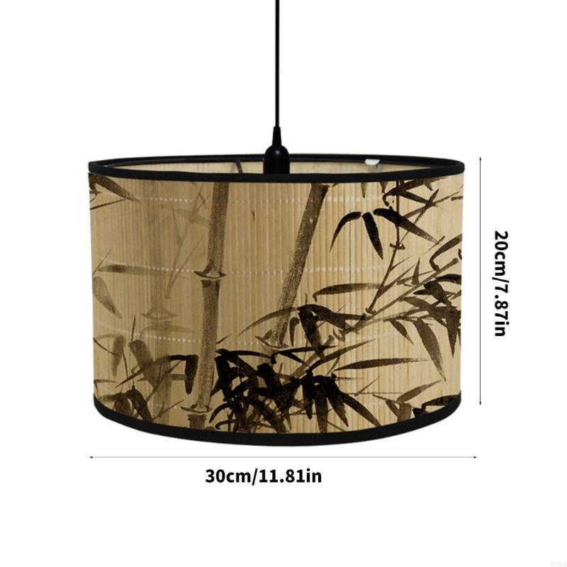 Removable Bamboo Hanging Light Shade Quick Setup Plant Theme Lights Cover Easy Mounting Suitable for Modern Interiors M4YD