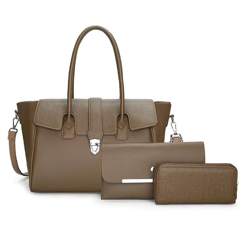 

Женская сумка новая большая вместительная на плечо через плечо портативная ретро женская сумка многосекционная женская сумка single package хаки