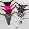 Damskie stringi list miłosny dżetów pas stringi moda Low-Rise Tanga szorty figi Sexy T-back String koronkowa bielizna