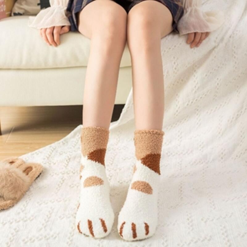 

6 types of cat long sleep socks [ultra-fine fiber women s sleep socks for pregnant women] Black cat