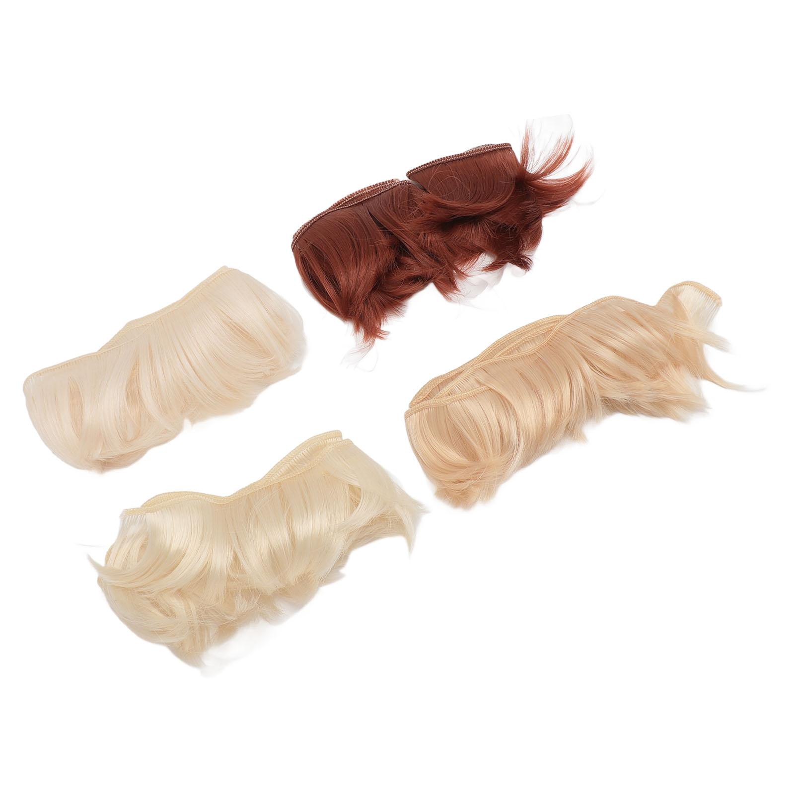 

4Pcs Ball Jointed Doll Wig Hair Extensions Hairpiece Bang Making Accessory Supplies 5cm Long