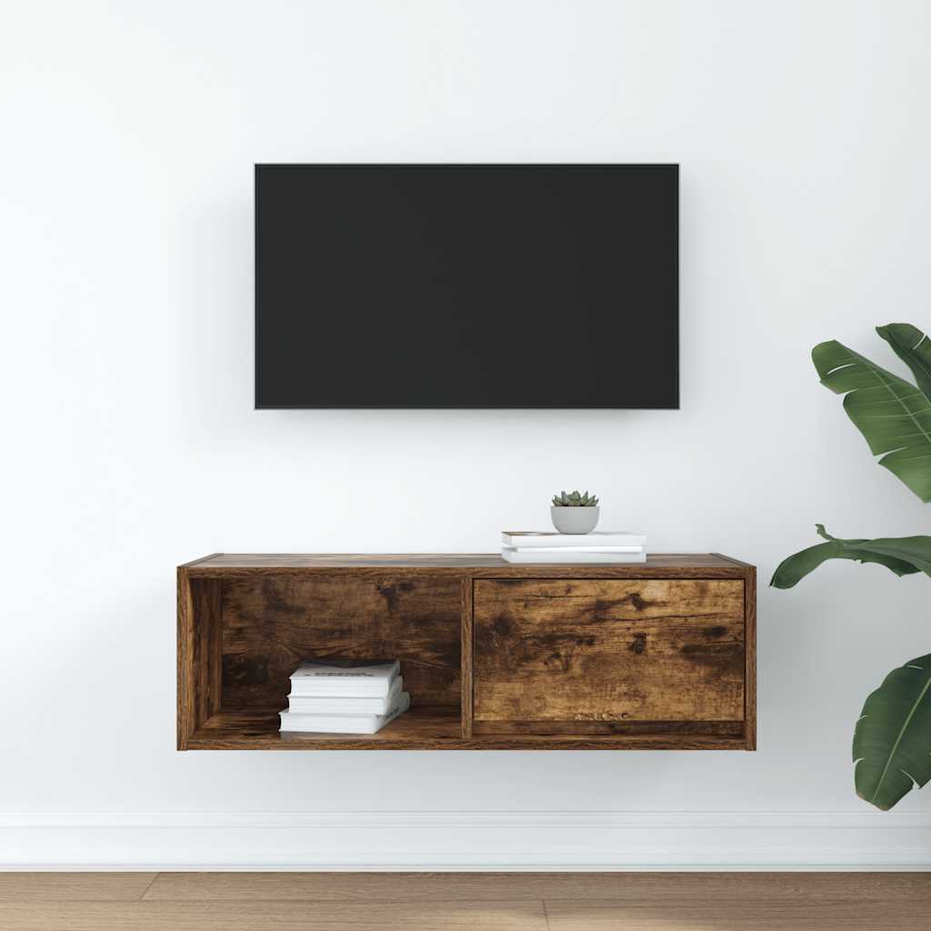 TV Cabinet Smoked Oak 80 x 31 x 25.5 cm Particleboard
