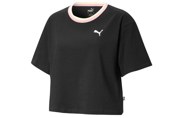 PUMA Drop Shoulder Sleeve T Shirt Women s Black 586043-01 L