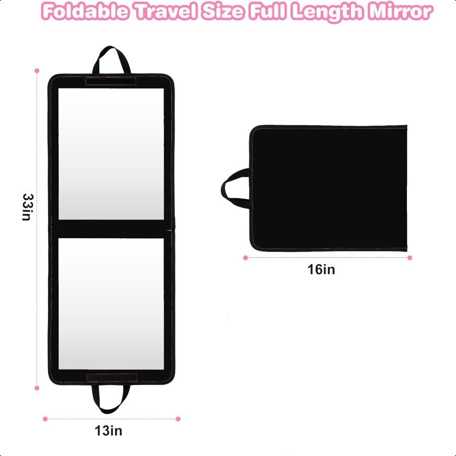 

Складное Портативное Зеркало в Полный Рост для Кемпинга, Путешествий, Танцоров 32x13 Дюймов Черное Подвесное Складное Зеркало для Танцев, Полного Тела Тра United States
