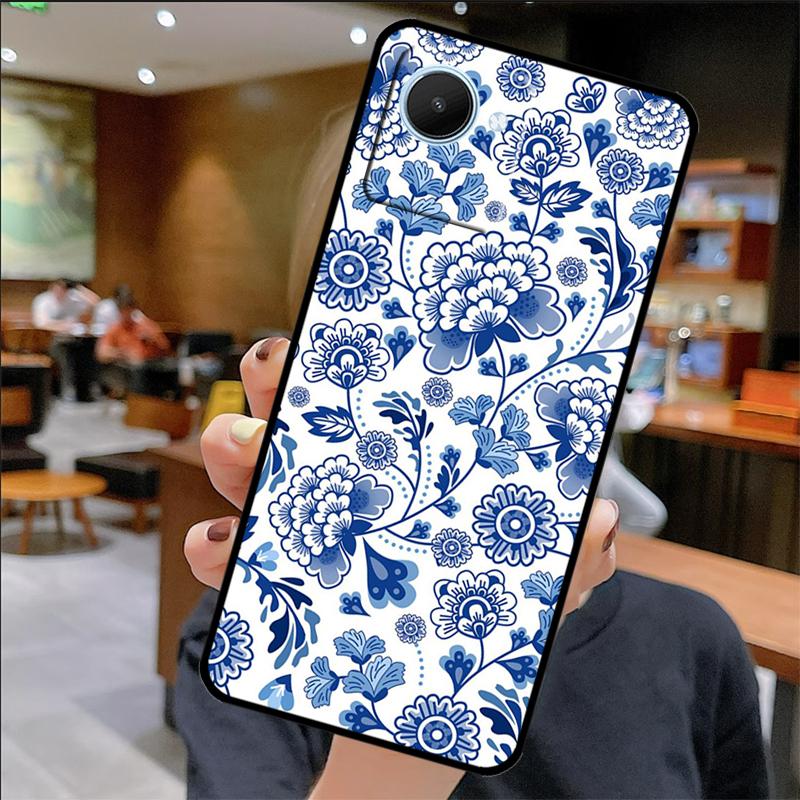 Blue and White Porcelain Case For Realme 14 Pro Plus 12 10 11 13 GT 6 6T 5 GT7 Pro C61 C55 C51 C21Y C25S C67 C75 C53