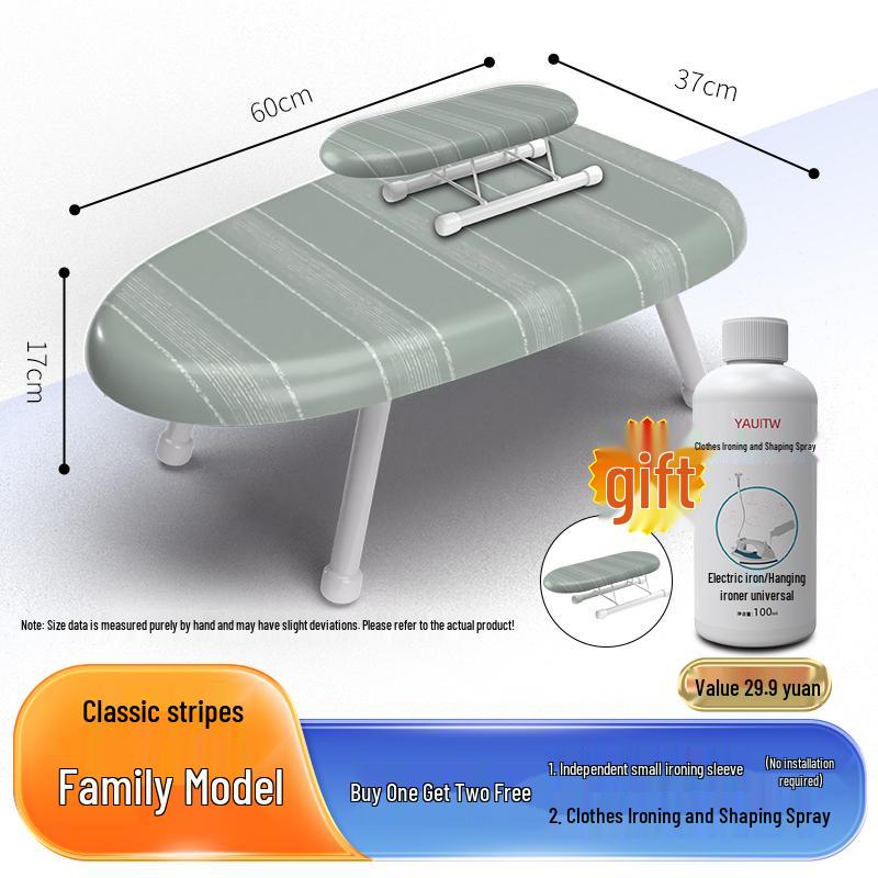 Folding Mini Ironing Board with Ironing Pad and Clothes Rack