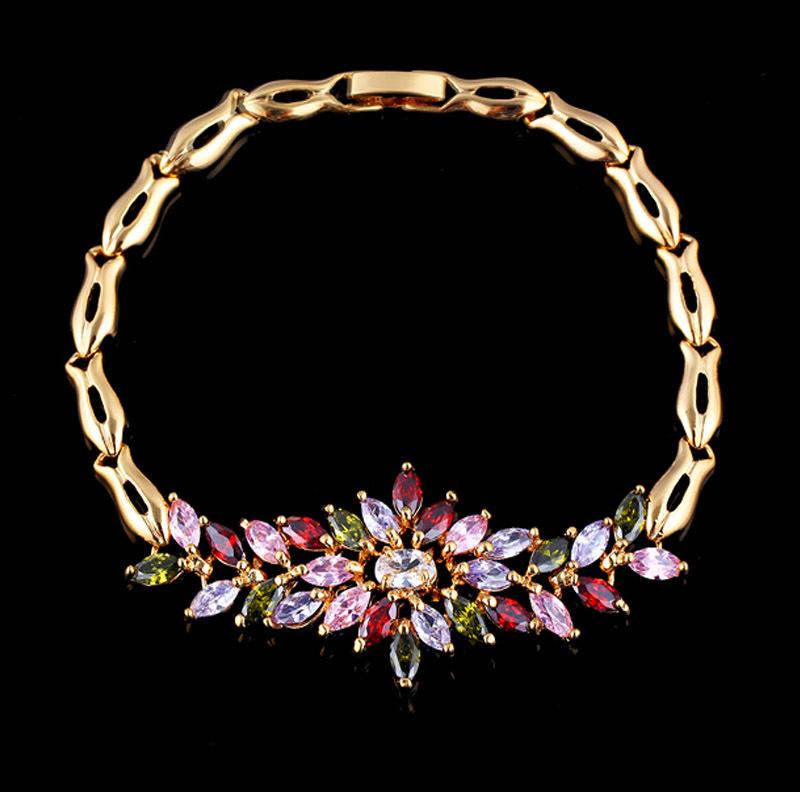 Bingling Flower Zircon Dinner Bracelet Aaa Zircon Flash Temperament Jewelry, Bracelet, Women