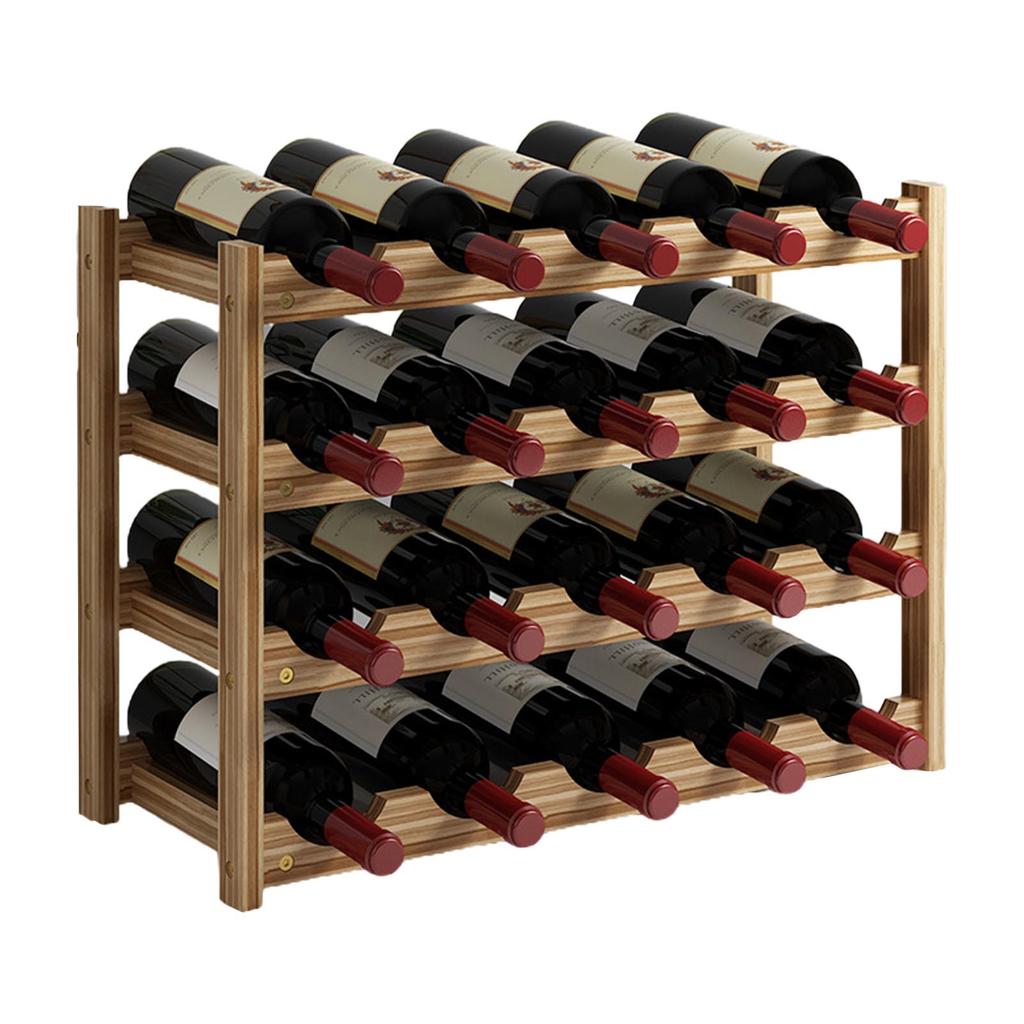 2/3/4 Tiers Wooden Wine Racks Home Bar Party Display Glass Holder Shelf Decoration Red Wine Storage Rack Stand Organizer