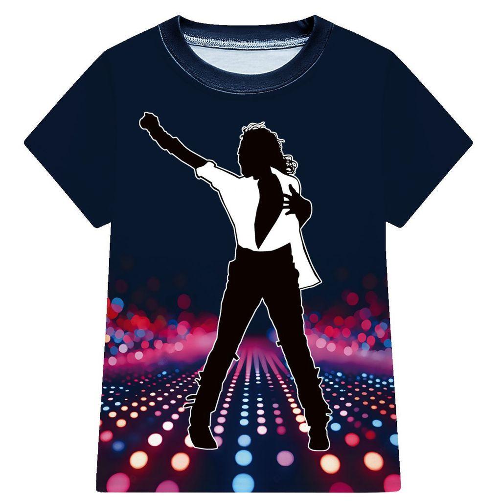 33043 Kids Boys Girls Michael Singer Dancer Printed Short Sleeve T-Shirt 100cm чёрный