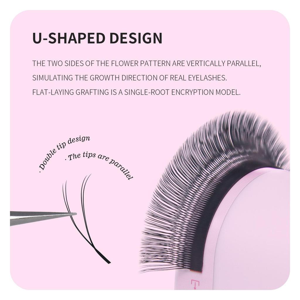 ANNAFRIS U-shaped YY 3D 4D 5D Eyelash Extension Double Tips U YY Premade Fan Lashes Fluffy Soft False Eyelashes
