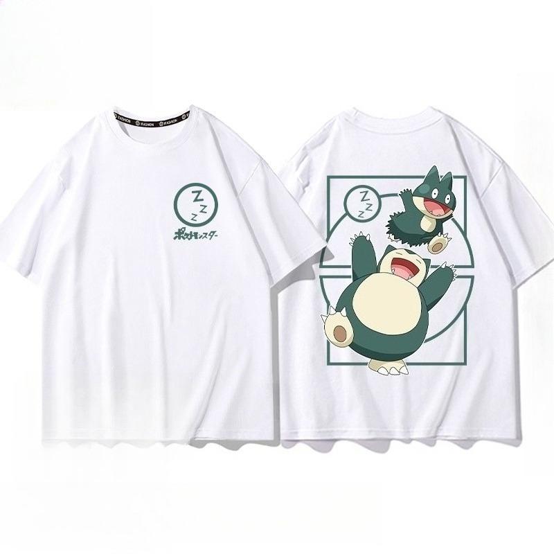 Pokémon Pikachu Gengar Charmander White Tshirt Mens 2026 Summer Fashion Oversize Street Casual Y2K Tops Streetwear Clothing