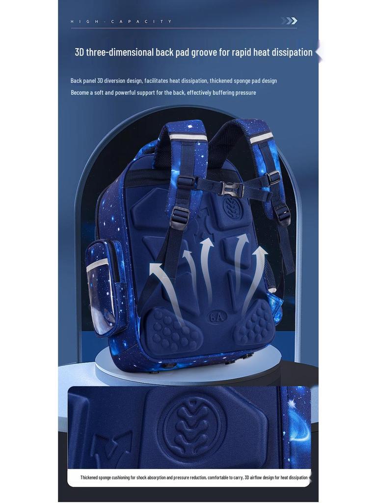 Fajny Plecak o Dużej Pojemności i Niskiej Wadze z Motywem Gwiaźdzystego Nieba dla Dzieci