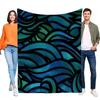Colorful Ocean Waves Throw Blanket Soft Warm Cozy Sofa Cover for Home Decor, Ideal Gift for Friends and Family, Lightweight All-