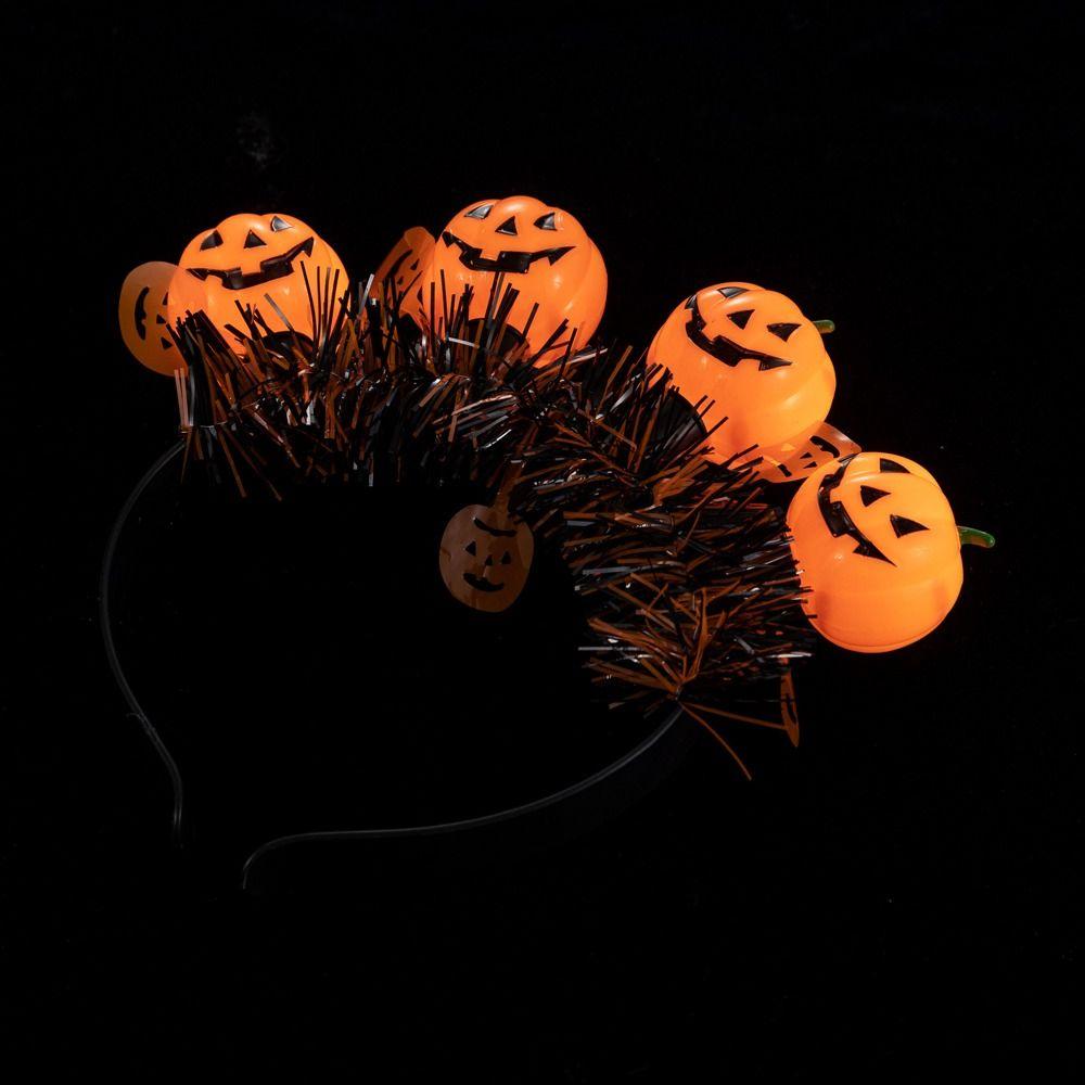 Skull Ghost Hair Hoop Lights Flashing Funny Hair Bands Halloween LED Pumpkin Headband  Cosplay
