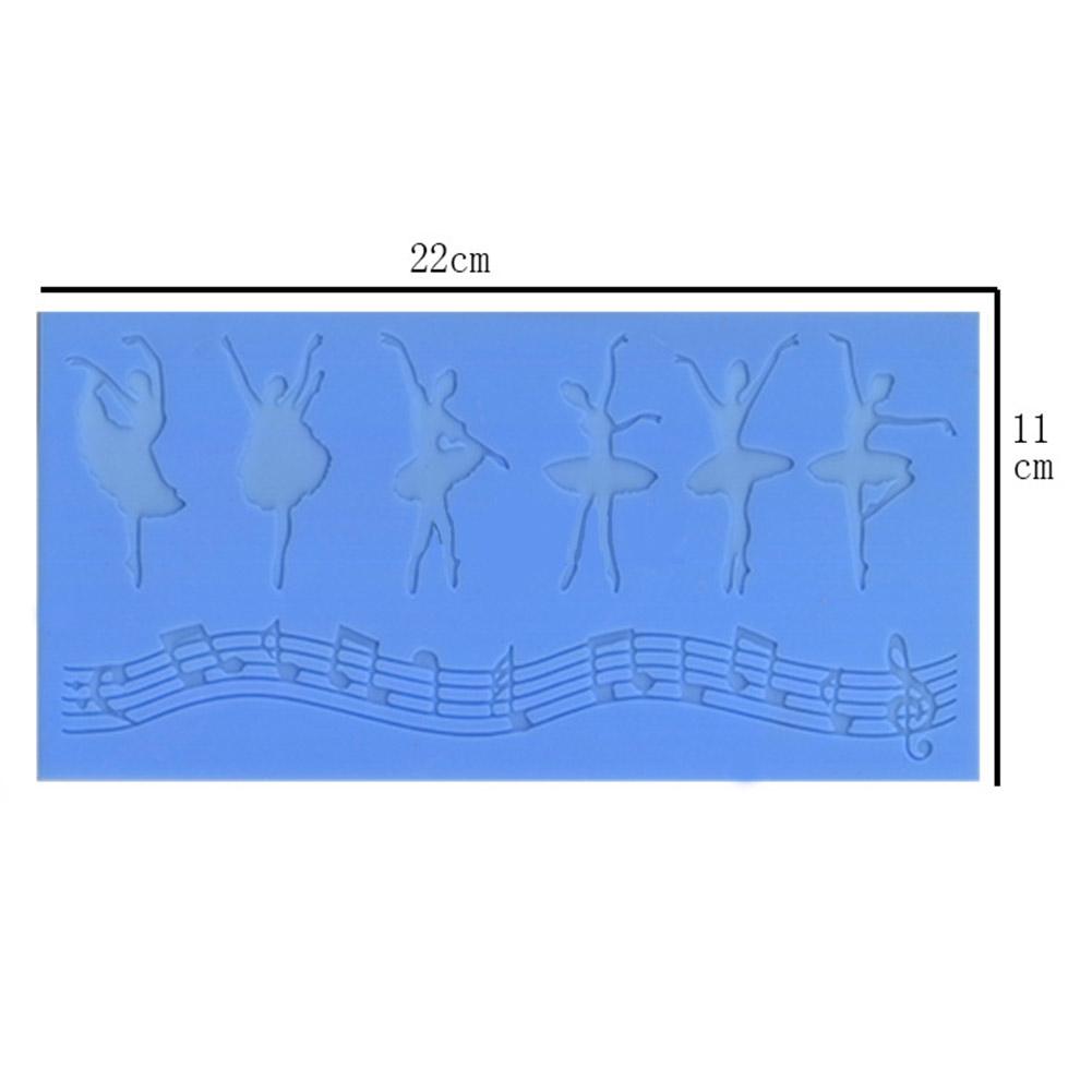 Балерина Ноты Узор Силиконовая Кружевная Форма Помадка Торт Декор 22x11cm#0