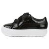 (WMNS) Suede Mayu Heart Patent 'Black White' Women's 385967-02