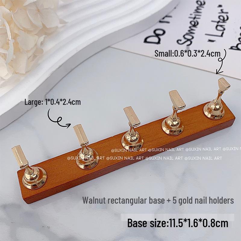 

Носимый магнитный стенд для демонстрации ногтей из дерева грецкого ореха и металла для практики нейл-арта